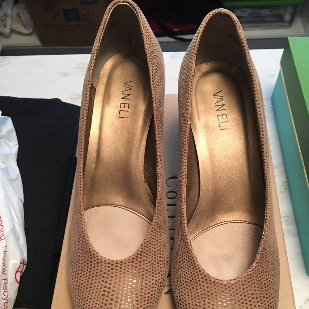 Tan pumps